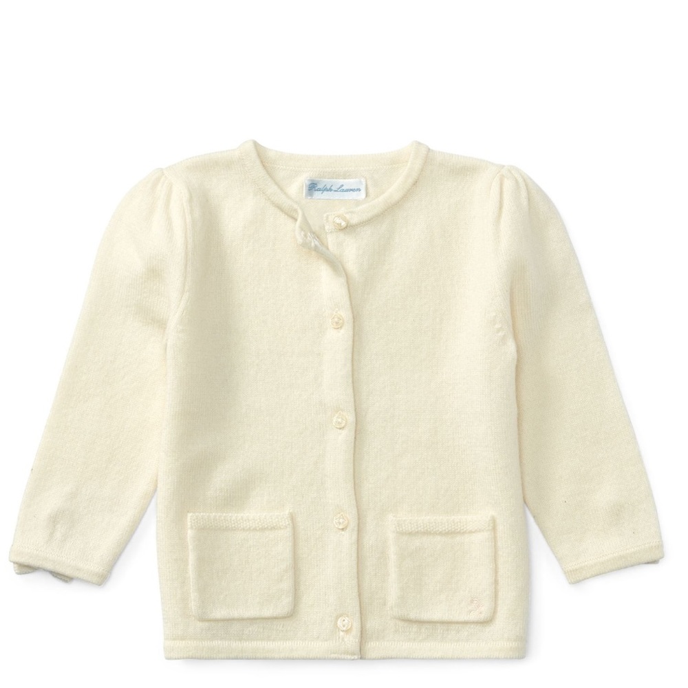 BOW-TRIM WOOL CARDIGAN